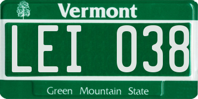 VT license plate LEI038