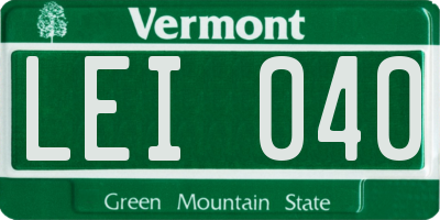 VT license plate LEI040