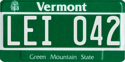 VT license plate LEI042