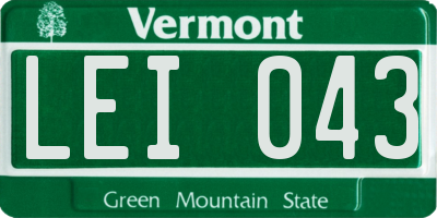 VT license plate LEI043