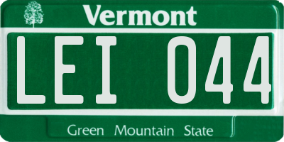 VT license plate LEI044