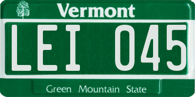 VT license plate LEI045