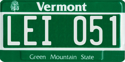 VT license plate LEI051
