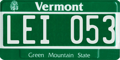 VT license plate LEI053