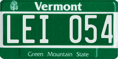 VT license plate LEI054