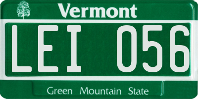 VT license plate LEI056