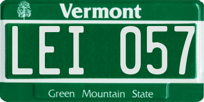 VT license plate LEI057