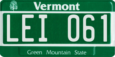 VT license plate LEI061