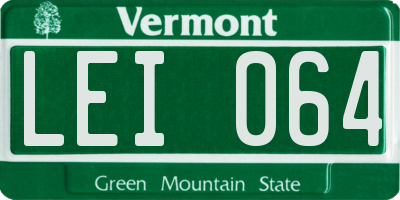 VT license plate LEI064
