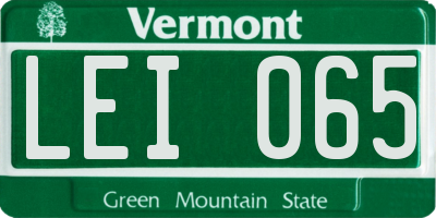 VT license plate LEI065