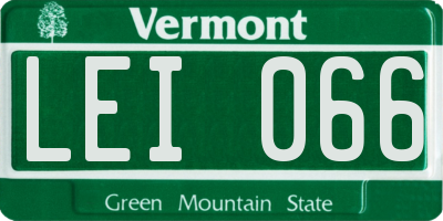 VT license plate LEI066