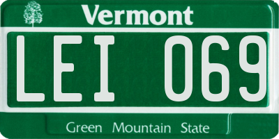 VT license plate LEI069