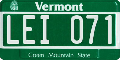 VT license plate LEI071