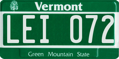 VT license plate LEI072