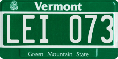 VT license plate LEI073