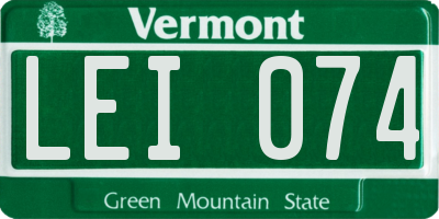 VT license plate LEI074