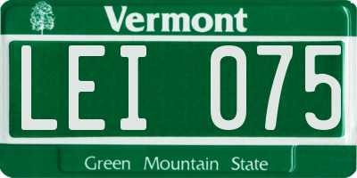 VT license plate LEI075