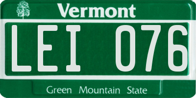 VT license plate LEI076