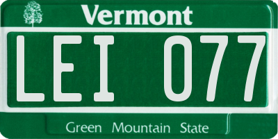 VT license plate LEI077