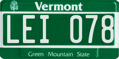 VT license plate LEI078