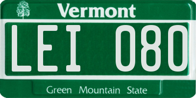 VT license plate LEI080