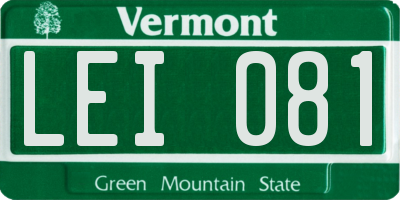 VT license plate LEI081