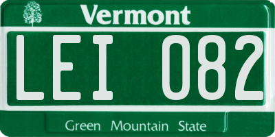 VT license plate LEI082