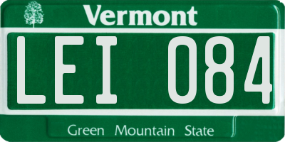 VT license plate LEI084