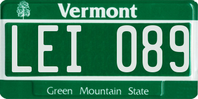 VT license plate LEI089
