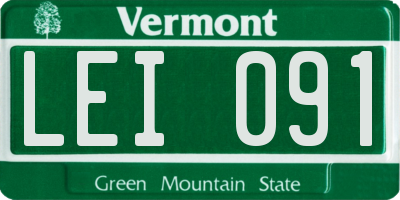 VT license plate LEI091