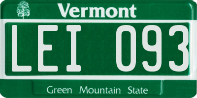 VT license plate LEI093