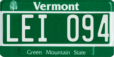 VT license plate LEI094