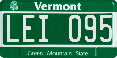 VT license plate LEI095