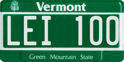VT license plate LEI100