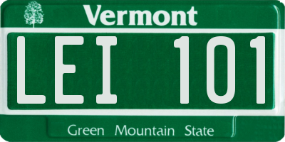 VT license plate LEI101