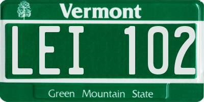 VT license plate LEI102