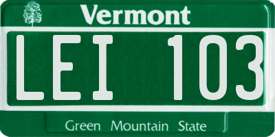 VT license plate LEI103