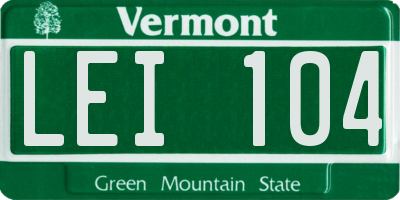 VT license plate LEI104