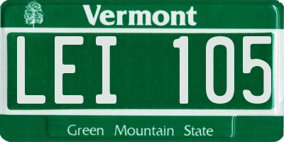 VT license plate LEI105
