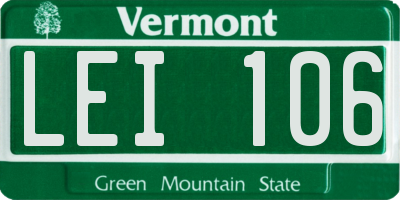 VT license plate LEI106