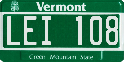 VT license plate LEI108