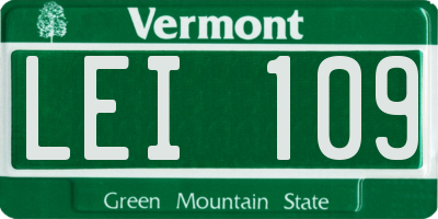 VT license plate LEI109