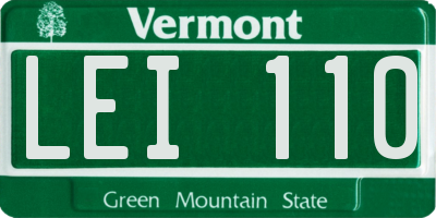 VT license plate LEI110