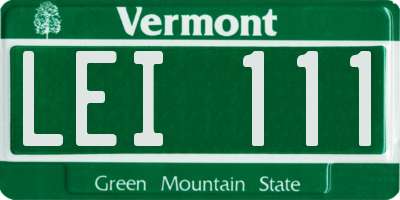 VT license plate LEI111