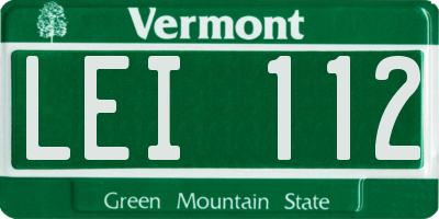 VT license plate LEI112