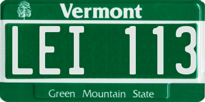 VT license plate LEI113