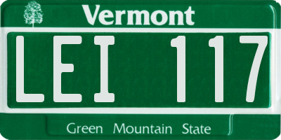 VT license plate LEI117