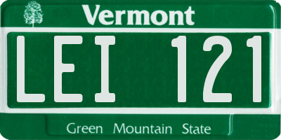 VT license plate LEI121