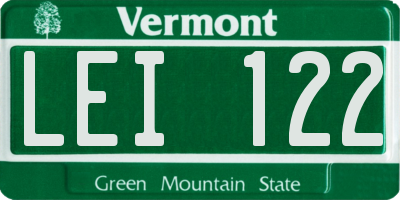 VT license plate LEI122