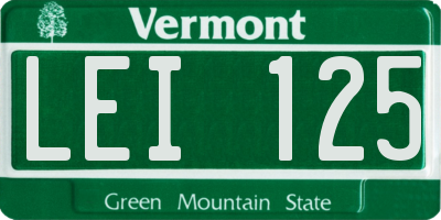 VT license plate LEI125